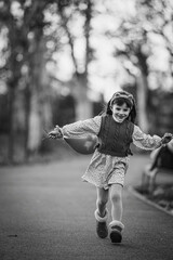 girl walking in park