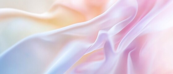 Fototapeta premium Pastel silk fabric texture, soft folds, background, design