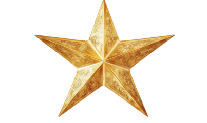 Golden pentagram with white background