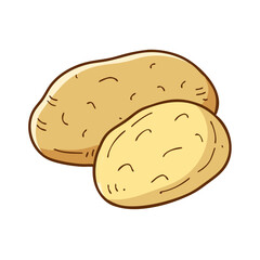 Vector illustration of two potatoes, A vector illustration of two fresh potatoes, ideal for food, farming, or cooking-related content.
