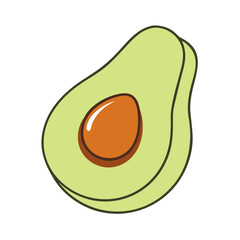 Vector illustration of sliced avocado, A simple vector illustration of a sliced avocado with its seed, perfect for health, food, and nutrition themes.
