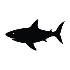 Obraz premium shark black and white silhouette vector.