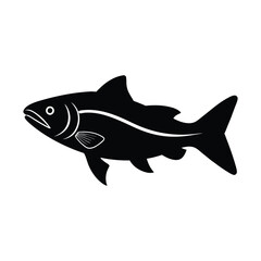 salmon fish silhouette vector illustration.