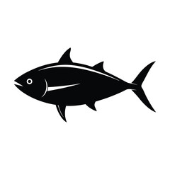 fish vector illustration silhouette on white background.