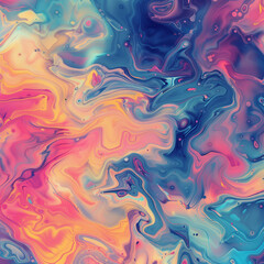 Obraz premium abstract background swirling vibrant colors liquid paint dreamy blue pink flowing design