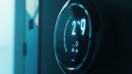 Modern Smart Home Control Panel Displaying Room Temperature in Celsius