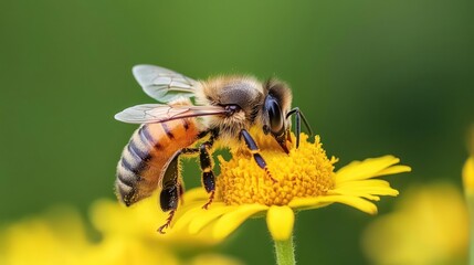 Honeybee On Yellow Flower