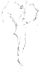 Collection of water flow on an isolated white background, Dynamic motion. with white shades