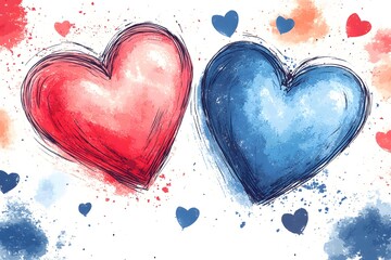 Obraz premium Colorful abstract hearts, perfect for Valentine's Day designs