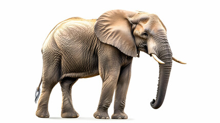 Obraz premium Realistic Image Majestic Elephant Wildlife Photography on White Background