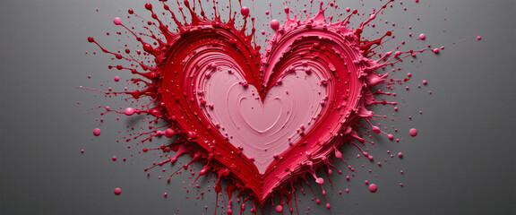 Vibrant red and pink spiral swirl heart pattern with glowing light