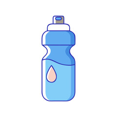Illustration of a Water Bottle with Water Droplet, Vector illustration of a water bottle with a water droplet, designed in a clean and modern style.
