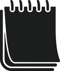Spiral Notepad Icon - Minimalist Black Vector Illustration