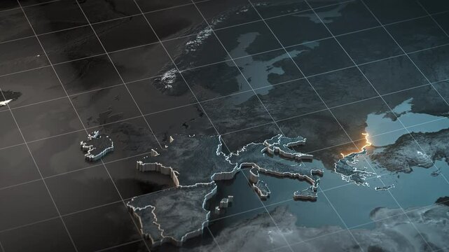 European Union map with country regions outlines.