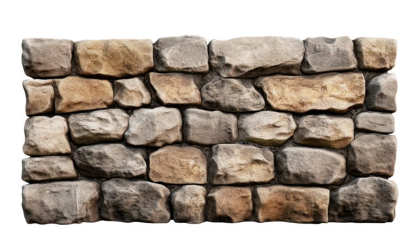 A stone wall piled up with stones