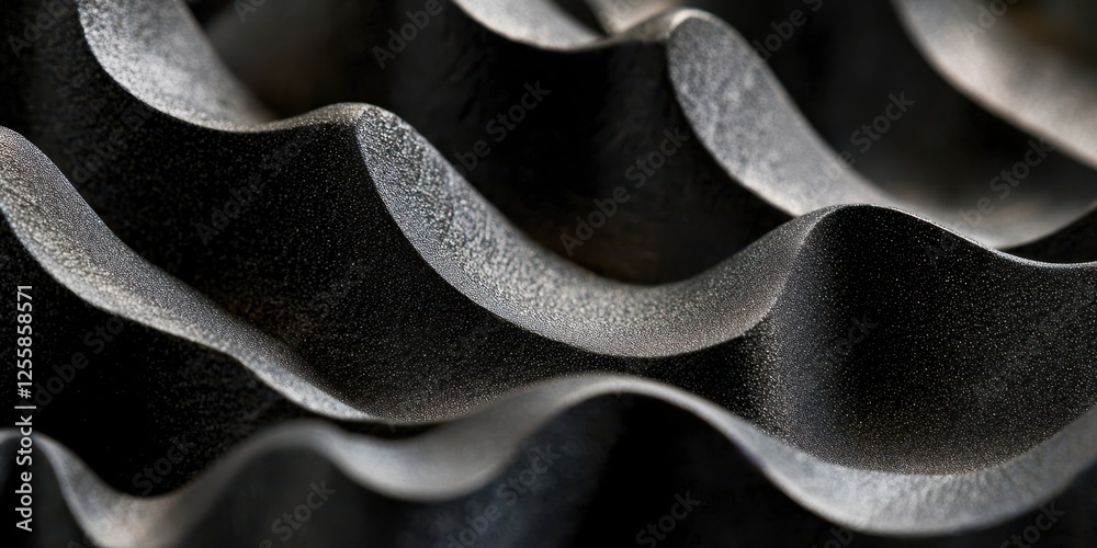 Poster black object with a wavy surface