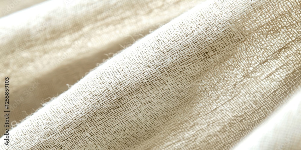 Poster piece of white fabric with a pattern on it