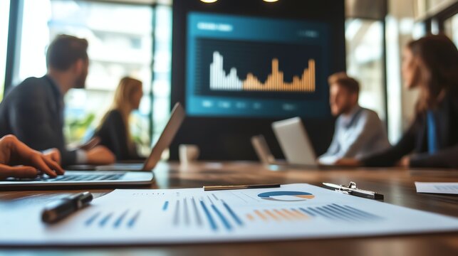 Business expansion strategy planning in a corporate boardroom