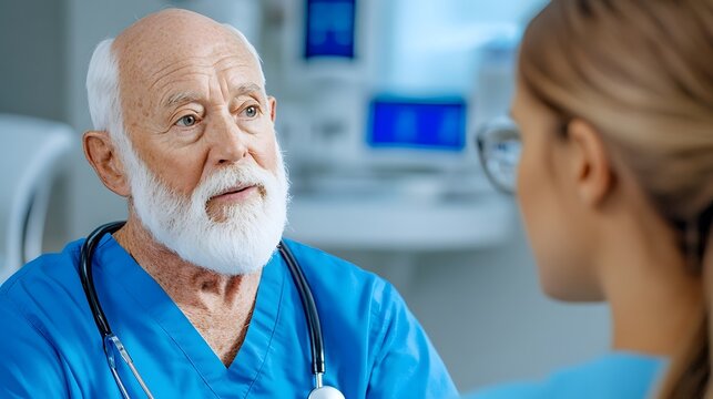 Healthcare Professional Discussing PM2.5 Health Risks with Patient in Medical Setting