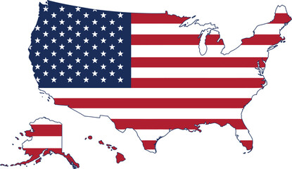 usa map with map of usa clipart, us map, united states map, map of us, map of united states, america map state vector illustration