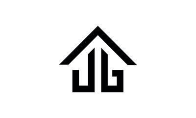 a graphic image themed JG house on a white background. vector graphic base.