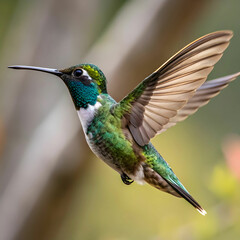 Obraz premium flying photorealistic hummingbird front view