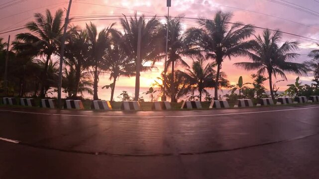 Beautiful evening Sunset tropical island paradise PHilippines Camiguin Asia orange fire sunset 