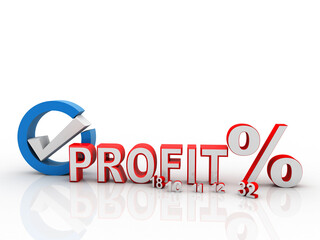 3d rendering Business Profit concept