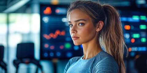 AI-Powered Personalized Fitness Coaching for Optimal Progress in Modern Workout Studio with Advanced Technology