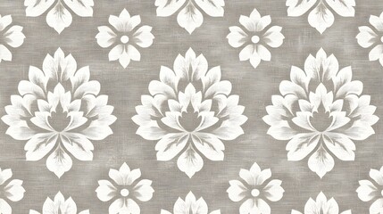 Elegant Floral Pattern in Soft White and Beige Tones for Design