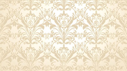 Elegant Floral Pattern in Soft Cream Background for Interior Design