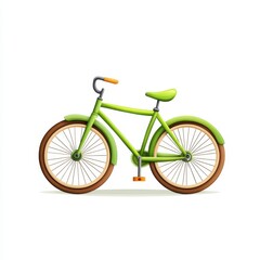 Fototapeta premium Green Bicycle Illustration for Sport and Recreation Use, Perfect for Lifestyle, Eco-Friendly, Transportation, or Active Living Concepts in Creative Projects