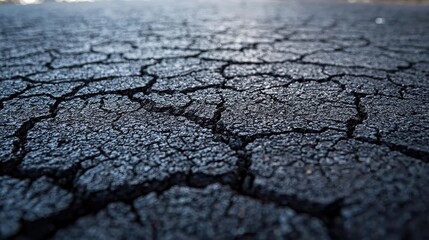 Obraz premium Tarmac Driveways. Cracked asphalt surface with visible texture and deep fissures