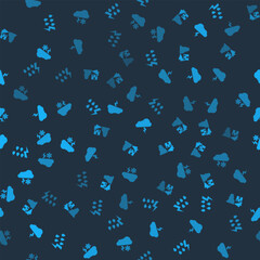 Set Storm, Tornado swirl, and Cloud with snow and lightning on seamless pattern. Vector