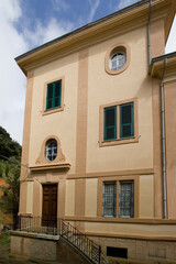 Montevecchio, landscape and mining village. Iglesias. Sardinia. Italy.