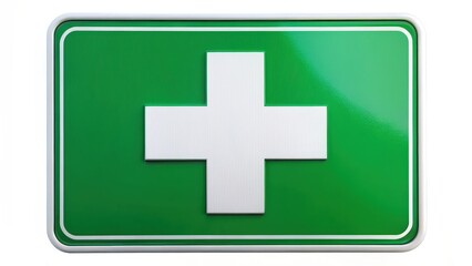 Obraz premium Green First Aid Cross Sign
