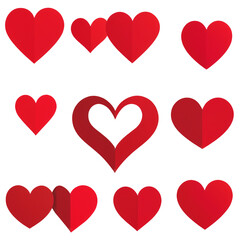 Red Love Heart Icon Design - Transparent PNG for Graphic Design, Digital Artwork, Social Media, Websites, and Creative Projects