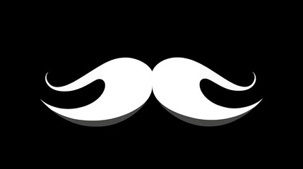 A stylish white handlebar mustache design