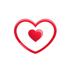 Red Love Heart Icon Design - Transparent PNG for Graphic Design, Digital Artwork, Social Media, Websites, and Creative Projects