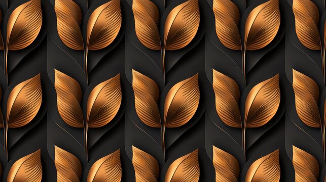 A sophisticated Art Deco-inspired pattern in black and gold, reminiscent of the 1920s Gatsby era, exuding vintage luxury