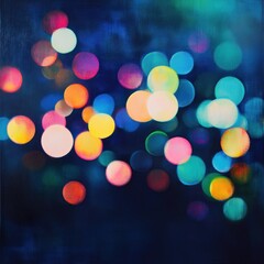 Fototapeta premium Colorful bokeh lights, night scene, festive background, holiday design