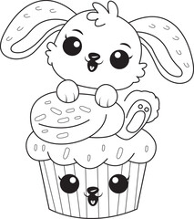Cute kawaii doll coloring pages for kids and adult