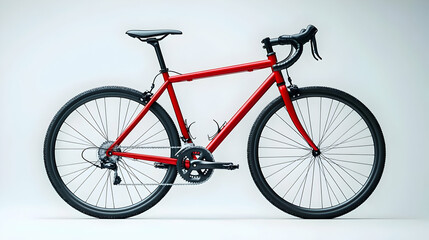 3D Illustration Red Bicycle Cycling Sport Transportation Recreation Fitness Exercise Lifestyle Wheels Pedals Gears Chain Frame