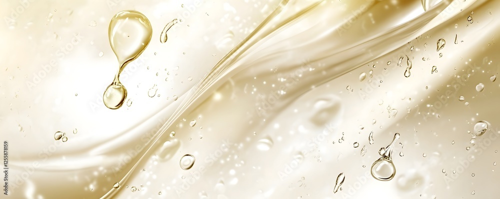 Leinwandbilder elegant and luminous golden liquid splash with shimmering waves bubbles and a premium abstract metal