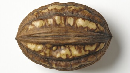 Detailed Macro Image of a Unique Brown Nut Shell with Textured Surface and Organic Characteristics