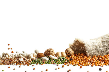 Obraz premium Photo Assorted Legumes Composition on White Background