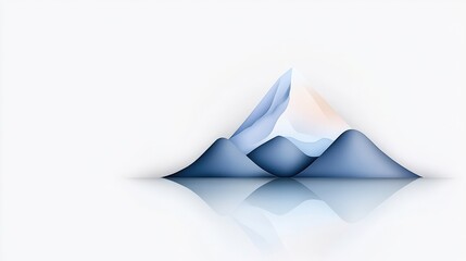 Abstract Mountain Landscape with Calm Reflection and Soft Color Palette in Digital Art Style