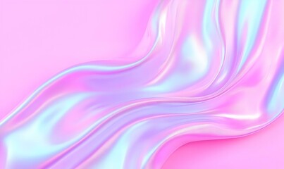 Naklejka premium Soft Pastel Silk Flowing Fabric on Pink Background with Shimmery Texture