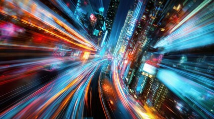 Sparkling fireworks over a cityscape, celebrating the New Year with vibrant light trails.