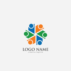 People team unity logo, team work, community, fully editable vector template